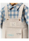 Erkek Bebek Mavi Renk Mevsimlik Plaid Tulum (0-6 Ay)