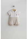 Erkek Bebek Toscana Tulum Bej Renk - Pamuk ve Keten Karışımlı Şık Tasarım (1-9 Ay)