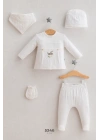 Erkek Bebek In the Woods 5li Zıbın Takım Ekru Yeni Doğan (0-3 Ay)