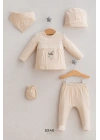 Erkek Bebek In the Woods 5li Zıbın Takım Krem Yeni Doğan (0-3 Ay)