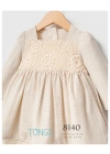 Kız Bebek Bej Renk Mevsimlik Elbise (6-36 Ay)