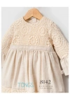 Kız Bebek Bej Renk Mevsimlik Elbise (6-36 Ay)