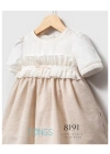 Kız Bebek Bej Renk Yazlık Elbise (6-36 Ay)