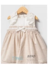 Kız Bebek Bej Renk Yazlık Elbise (6-36 Ay)