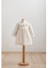 Kız Bebek Ekru Renk %100 Pamuk Elbise - Doğal ve Şık Tasarım (6-36 Ay)