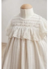 Kız Bebek Güz Esintisi Elbise Bej - Dantel Süslemeli %100 Pamuk (6-36 Ay)