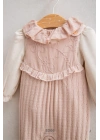 Kız Bebek Soft Flower Fırfır Detaylı Salopet Pudra (3-12 Ay)