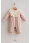 Kız Bebek Soft Flower Fırfırlı Dantel Detaylı Pudra Tulum (0-9 Ay)