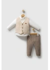 Toptan Erkek Bebek Customary 3Lü Takım Bej Renk Kışlık 2Li Takım (6-36 Ay)