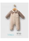 Toptan Erkek Bebek Customary Tulum Bej Renk Kışlık Tulum (0-9 Ay)