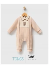 Toptan Erkek Bebek Grizly Bear Tulum Bej Renk Kışlık Tulum (0-9 Ay)
