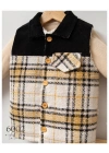 Toptan Erkek Bebek Hardal Renk Big Plaid Kışlık Üçlü Takım (9-36 Ay)