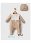 Toptan Erkek Bebek Streamlıned Tulum Bej Renk Mevsimlik Tulum (0-6 Ay)