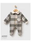 Toptan Erkek Bebek Yeşil Renk Big Plaid Kışlık Tulum (0-9 Ay)