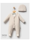 Toptan Erkek Bebek Yeşil Renk Çizgili Kışlık Tulum (0-6 Ay)