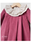 Toptan Kız Bebek Mürdüm Renk Little Flowers Kışlık Elbise (9-36 Ay)