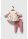 Toptan Kız Bebek Patchwork 2Li Takım Pembe Renk Mevsimlik 2Li Takım (6-36 Ay)