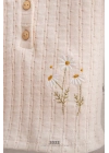 Kız Bebek Vintage Style Düğmeli Çiçek Desenli 2li Ekru Alt Üst Takım (6-36 Ay)