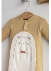 Erkek Bebek Little Bear Nakışlı Tulum Hardal Renk %100 Pamuk (0-6 Ay)
