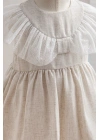 Kız Bebek Hafif Elbise Bej Renk - Doğal ve Şık Yazlık Tasarım (6-36 Ay)