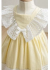 Kız Bebek Yaz Baharı Fırfırlı Elbise Sarı - Dantel Detaylı %100 Pamuk (6-36 Ay)