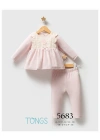 Toptan Kız Bebek Etamıne 2Li Takım Pembe Renk Kışlık T-Shirt (6-36 Ay)