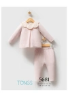 Toptan Kız Bebek Etamıne 2Li Takım Pembe Renk Kışlık T-Shirt (6-36 Ay)