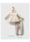 Toptan Kız Bebek Lıttle Honey 3Lü Takım Ekru Renk Mevsimlik 3Lü Takım (6-36 Ay)
