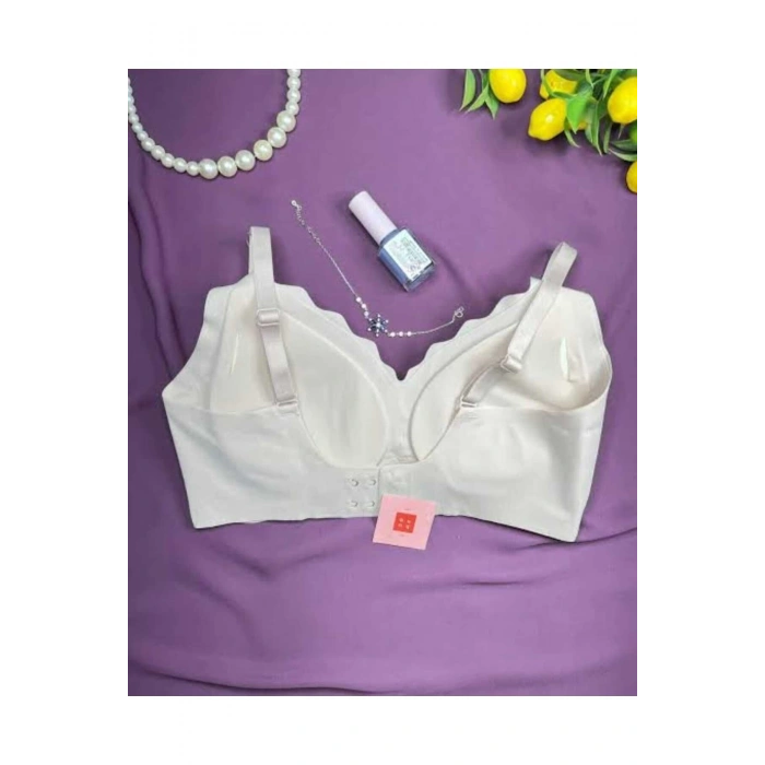 Lazer Kesim Dikişsiz Çıkarılabilir Pedli Görünmez Hiç Yok Sütyen Krem