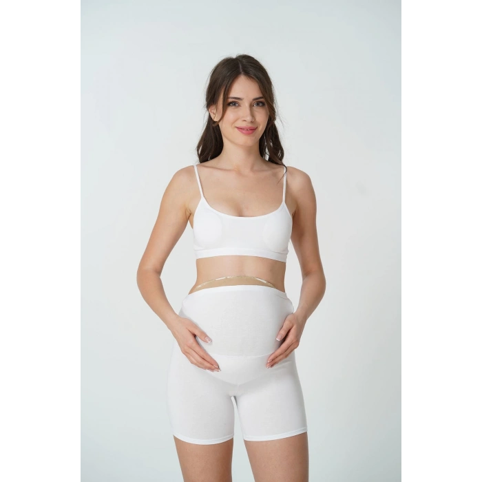 PAMUK MODAL HAMİLE DİZ ÜSTÜ KISA TAYT HAMİLE ŞORT