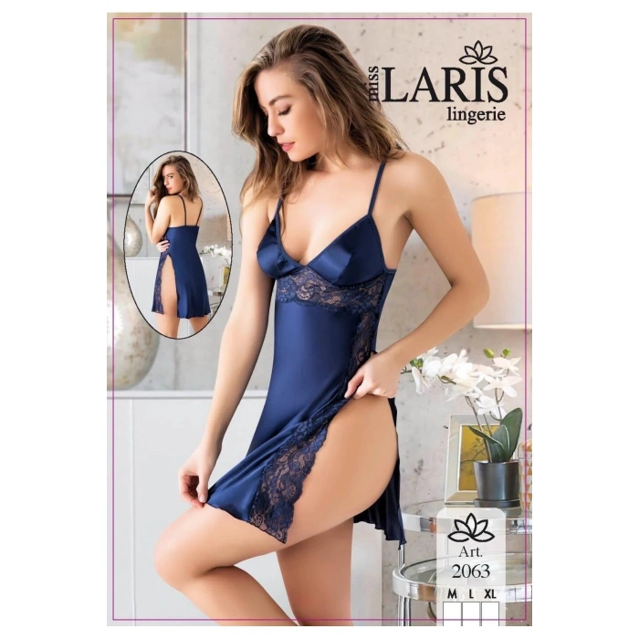 SATEN KISA GECELİK LACİVERT
