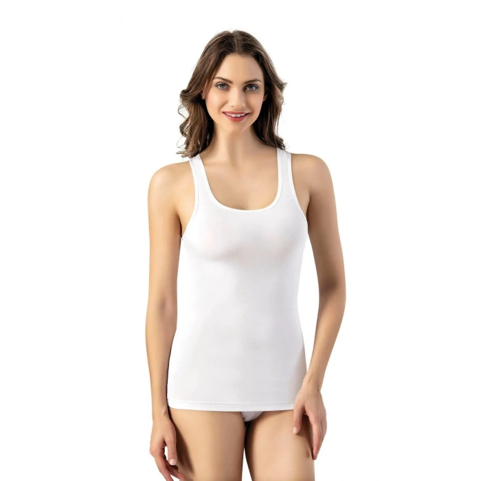 Adet Kalın Askılı %93 Pamuk %7 Elastan Kadın Atlet