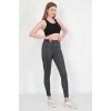 Kadın Pamuklu Elastan Ekose Desen İnceltici PUSH-UP  Pantolon Tayt