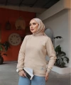 Nakış Detaylı Sweatshirt Krem