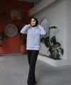 Sade Kapşonlu Reglan Kol Sweatshirt Gri