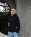 Sade Kapşonlu Reglan Kol Sweatshirt Lacivert