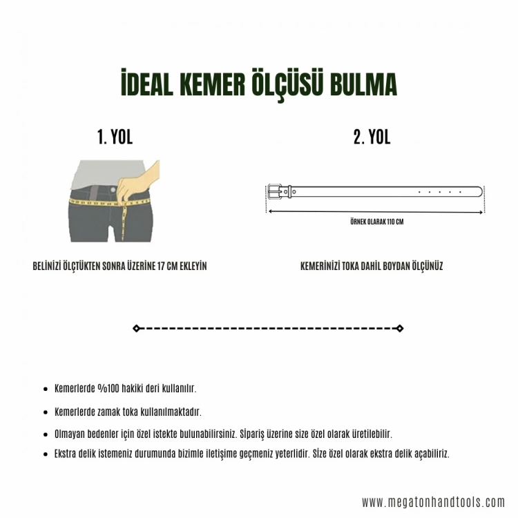 El Yapımı Erkek Deri Kemer V6