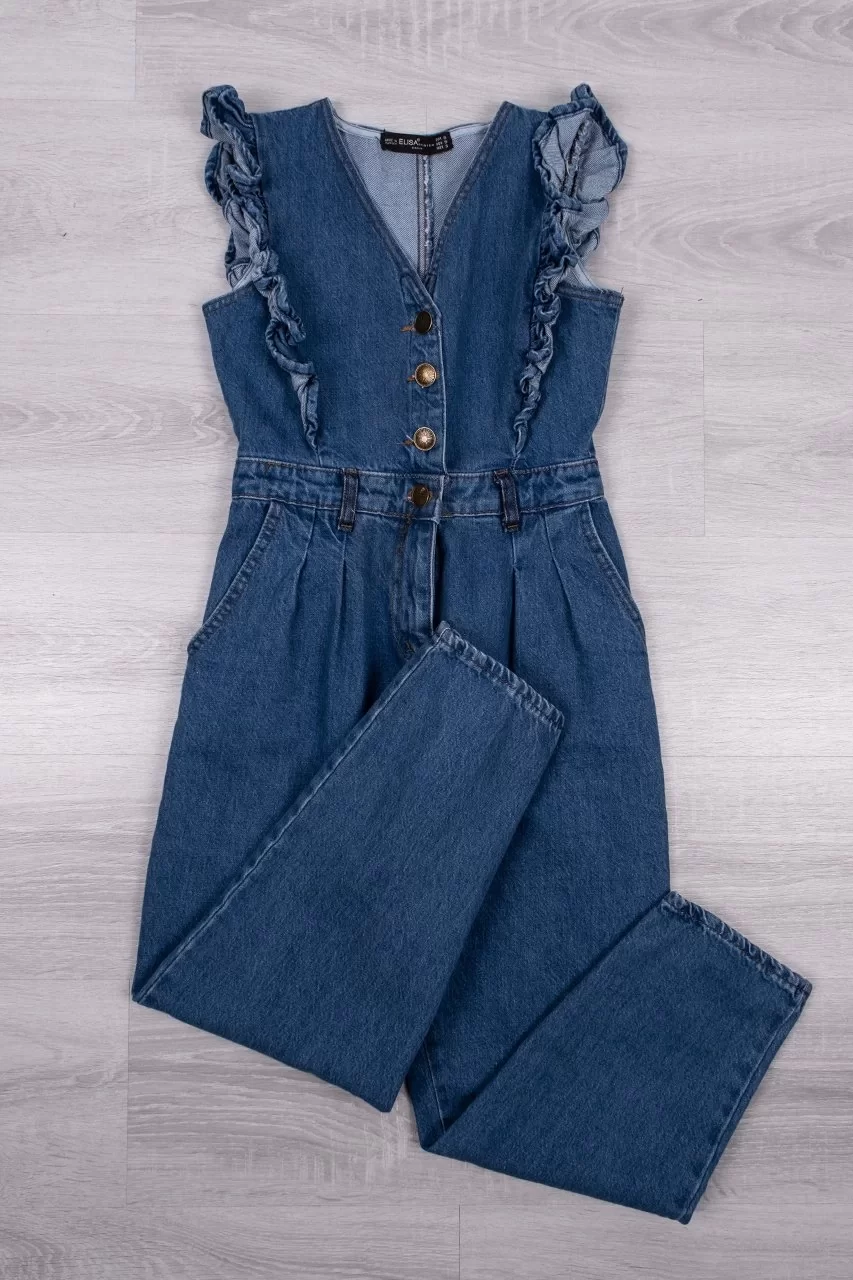 Elisa Fashion Volanlı Jean Tulum