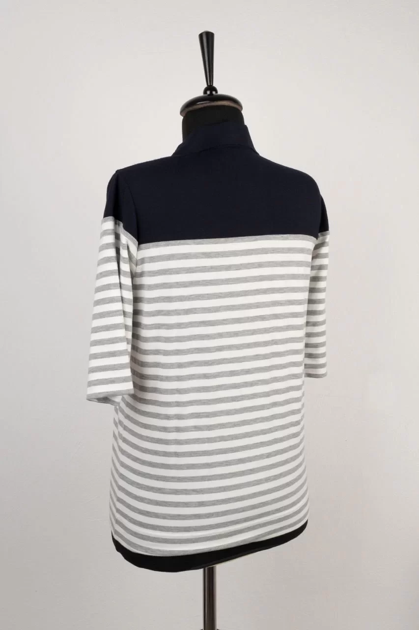 Lacoste Gömlek Yaka Çizgili Bluz