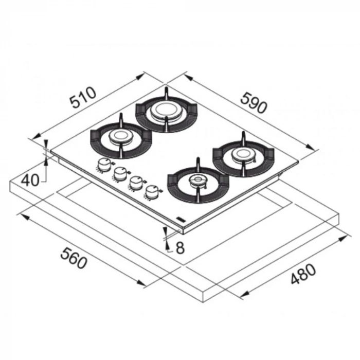 Franke Ocak FHMF 604 4GC WH 106.0541.749