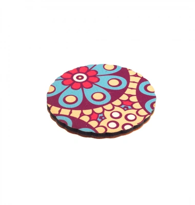 Mandala Desenli Ahşap Bardak Altlığı