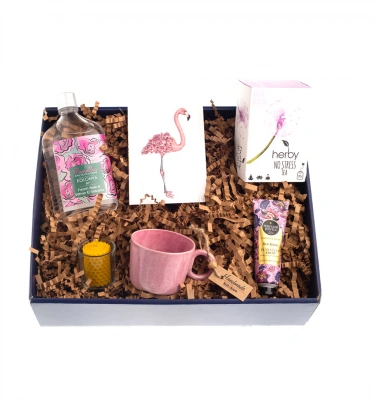 Pembe Flamingo Hediye Kutusu