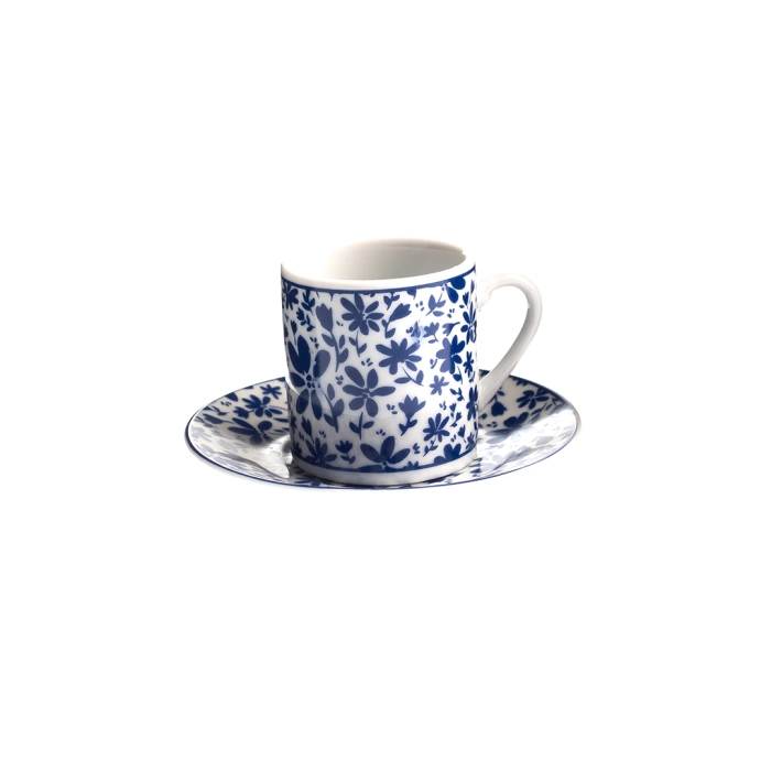Mavi Desenli Kahve Fincanı