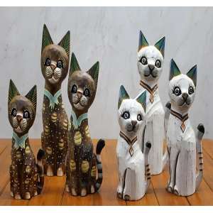 Ahşap 3lü 50 Cm Kedi Seti 3sutama-2