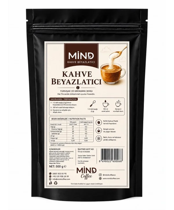 MİND COFFEE KAHVE BEYAZLATICI 500 GR
