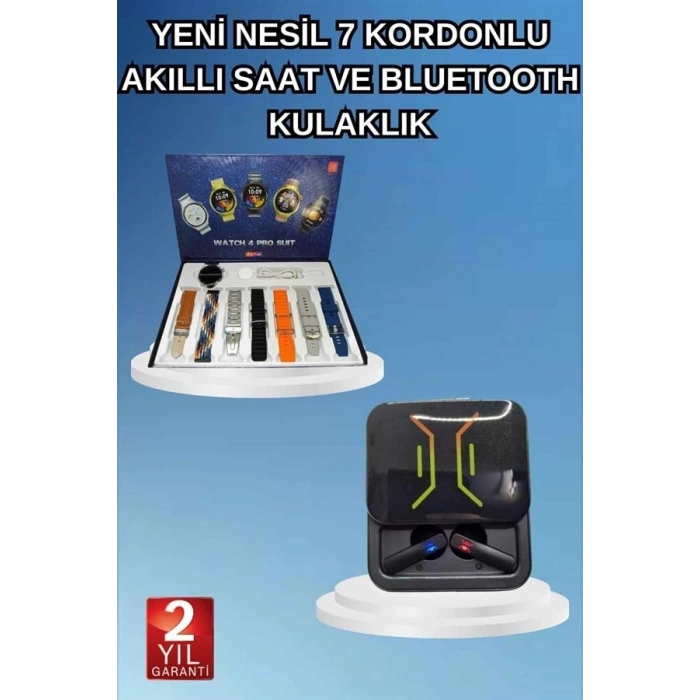 2025 Model Kablosuz Kulaklık Ve Yeni Nesil Akıllı Saat Metal Kayış Plastik Kayış