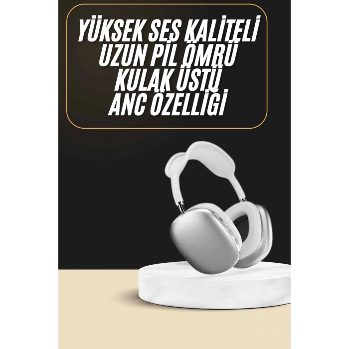 2025 Model Kulak Üstü Kablosuz Bluetooth Kulaklık Gürültü Azalta Uzun Pil