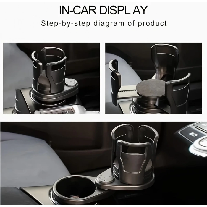 2’si 1 Arada Ayarlanabilir Araç Bardak Tutucu, Genişleyebilir Üst Kısım 3”-6.2”, Şişe Adaptörü, Araba Organizatörü, Dayanıklı Taban, Ramblers Hydroflask Uyumlu, Modern Araç Düzenleyic