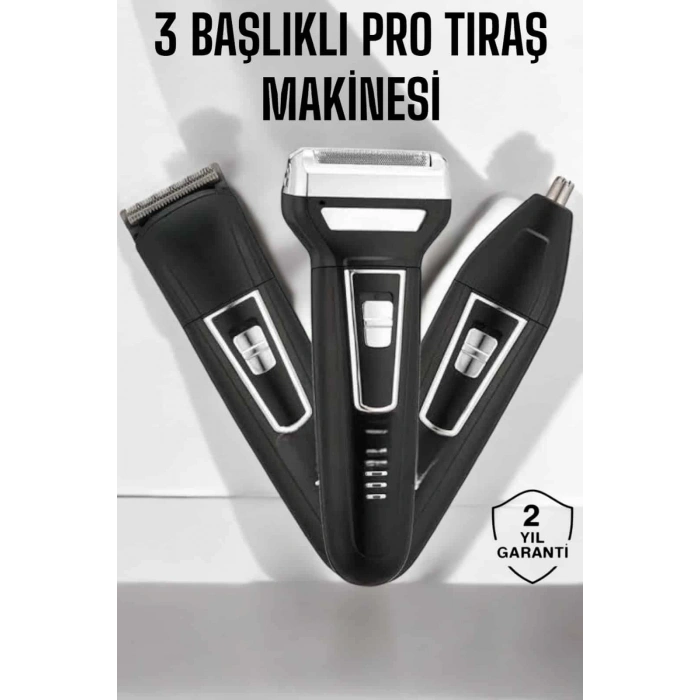 3 Başlıklı Profesyonel Tıraş Makinesi
