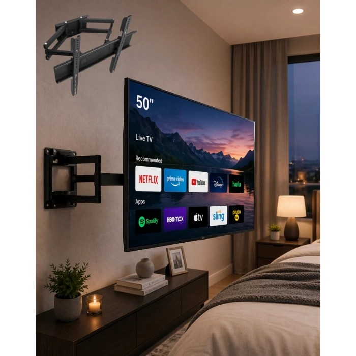 32 55 İnç Tv Askı Atı Hareketli Duvar Askısı Döner Televizyon Tutucu